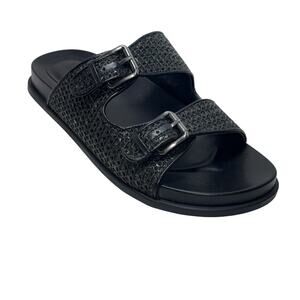 Calvin Klein women's Black Vibe Doble Band Slip On Flat Sandals SZ/8.5